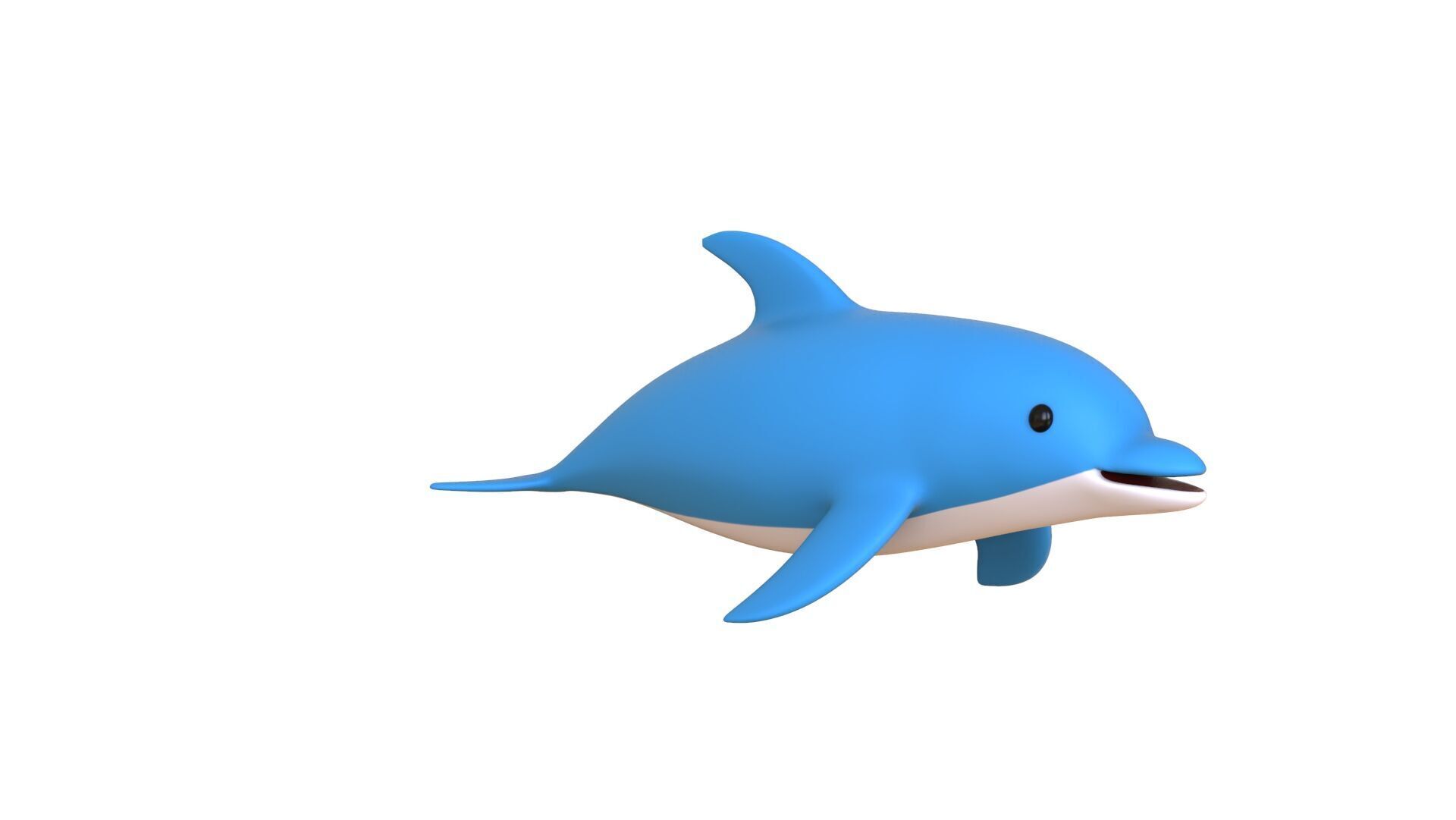 Low Poly - Cartoon Dolphin 2 Rigged  Low-poly 3D model_16