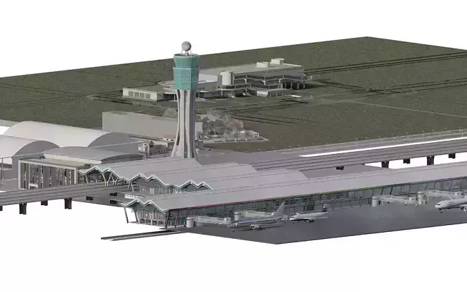 Barajas airport terminal 4 with interior 3D model