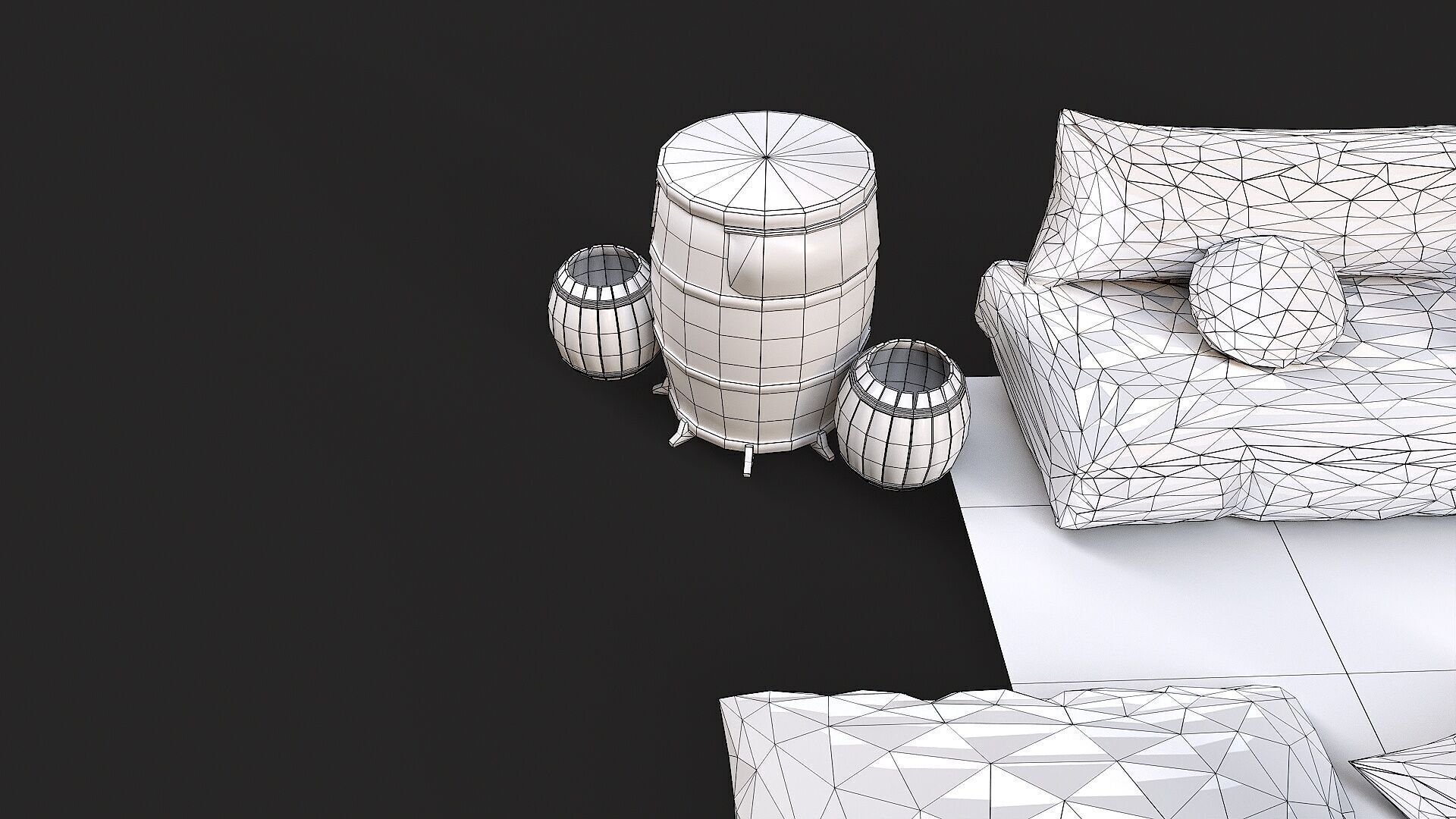 Old Traditional Eastern Nomads Tent 1 Low Poly PBR  Low-poly 3D model_21