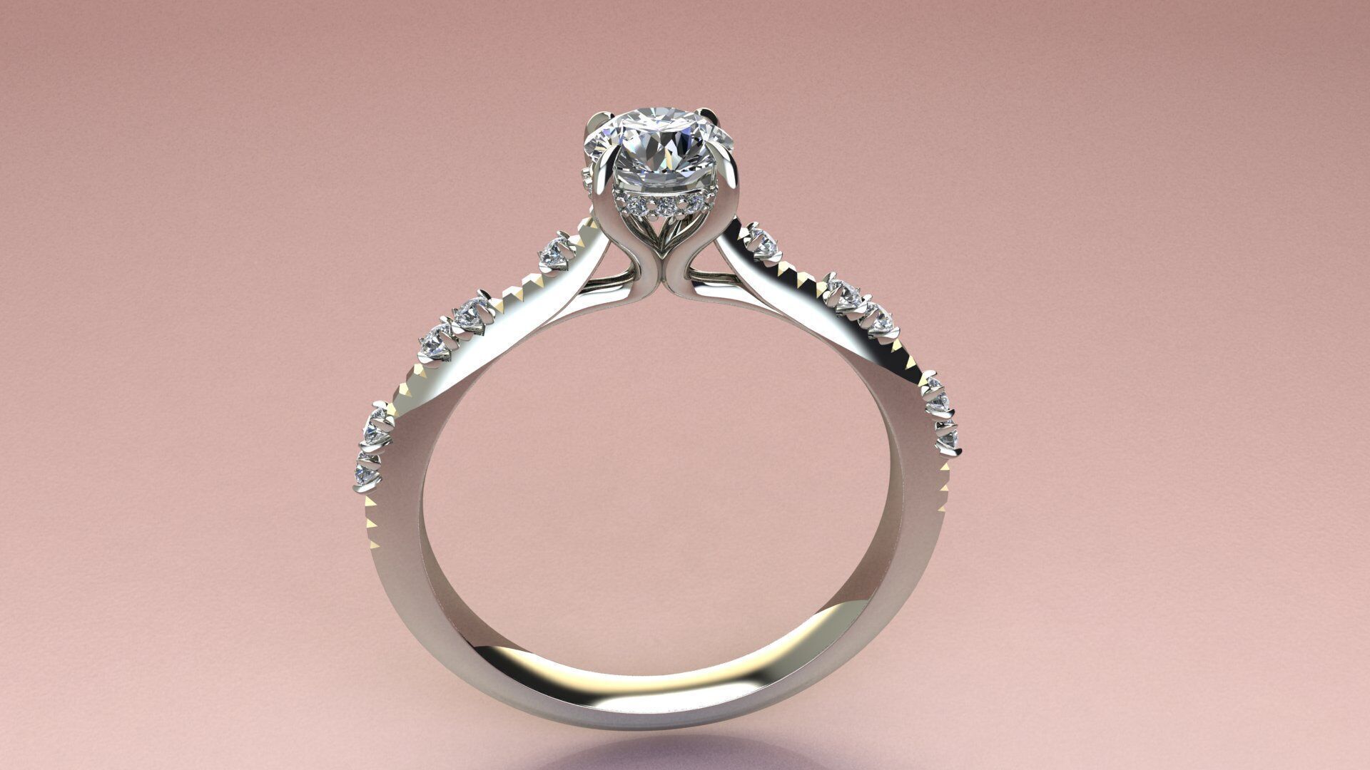 Fashion Diamond Ring 3D print model_2