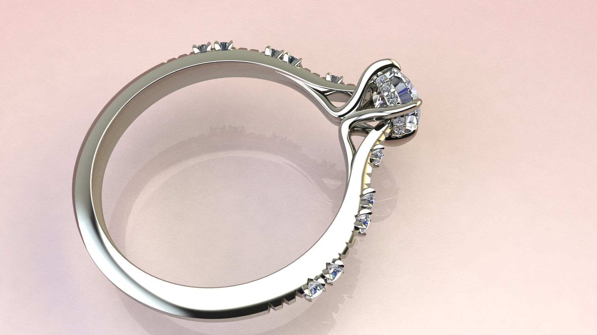 Fashion Diamond Ring 3D print model_5