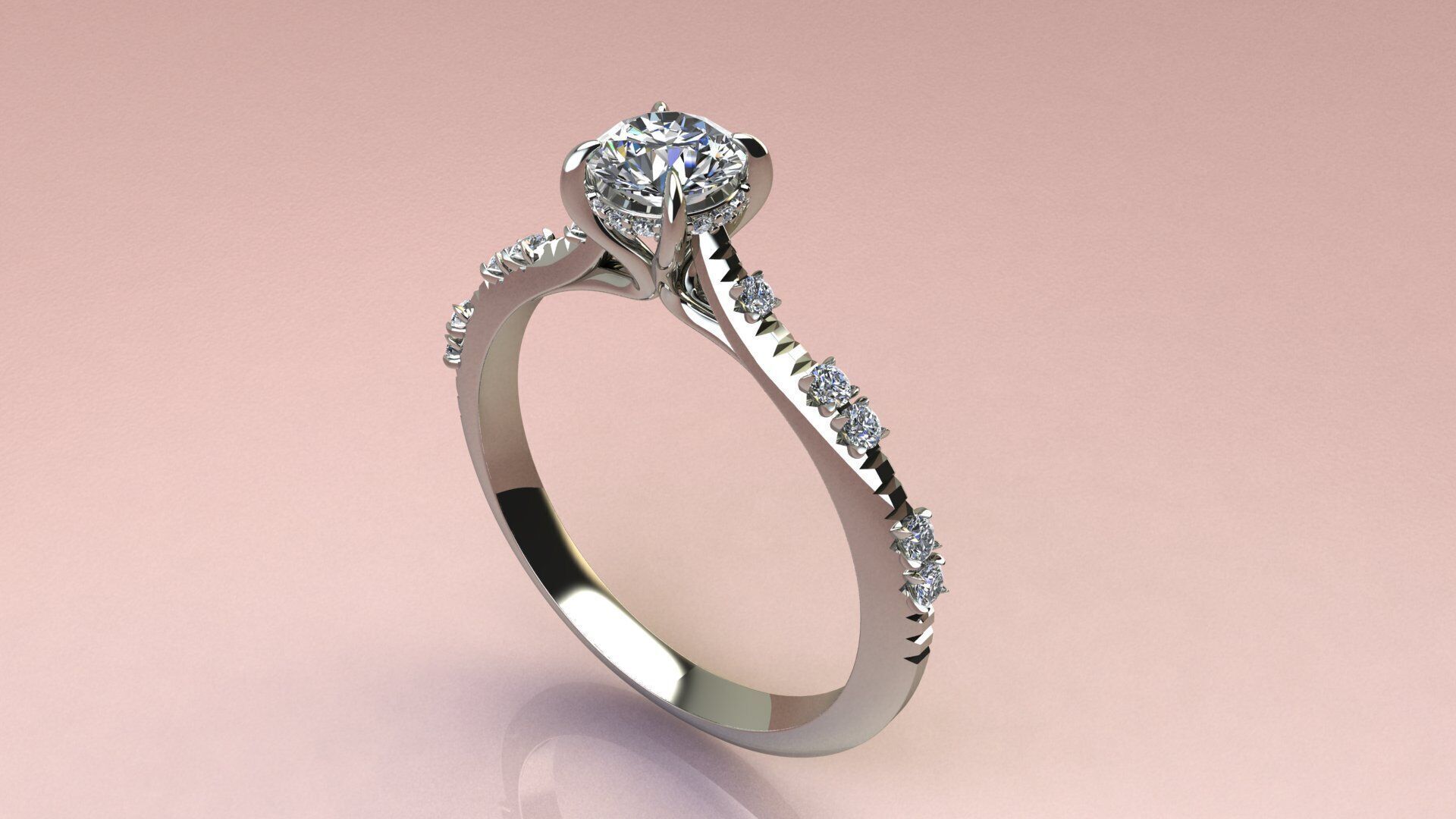Fashion Diamond Ring 3D print model_4