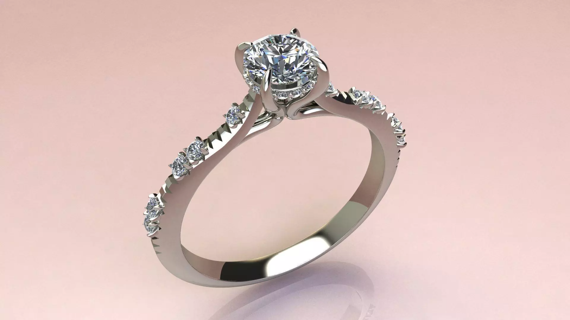 Fashion Diamond Ring 3D print model_0