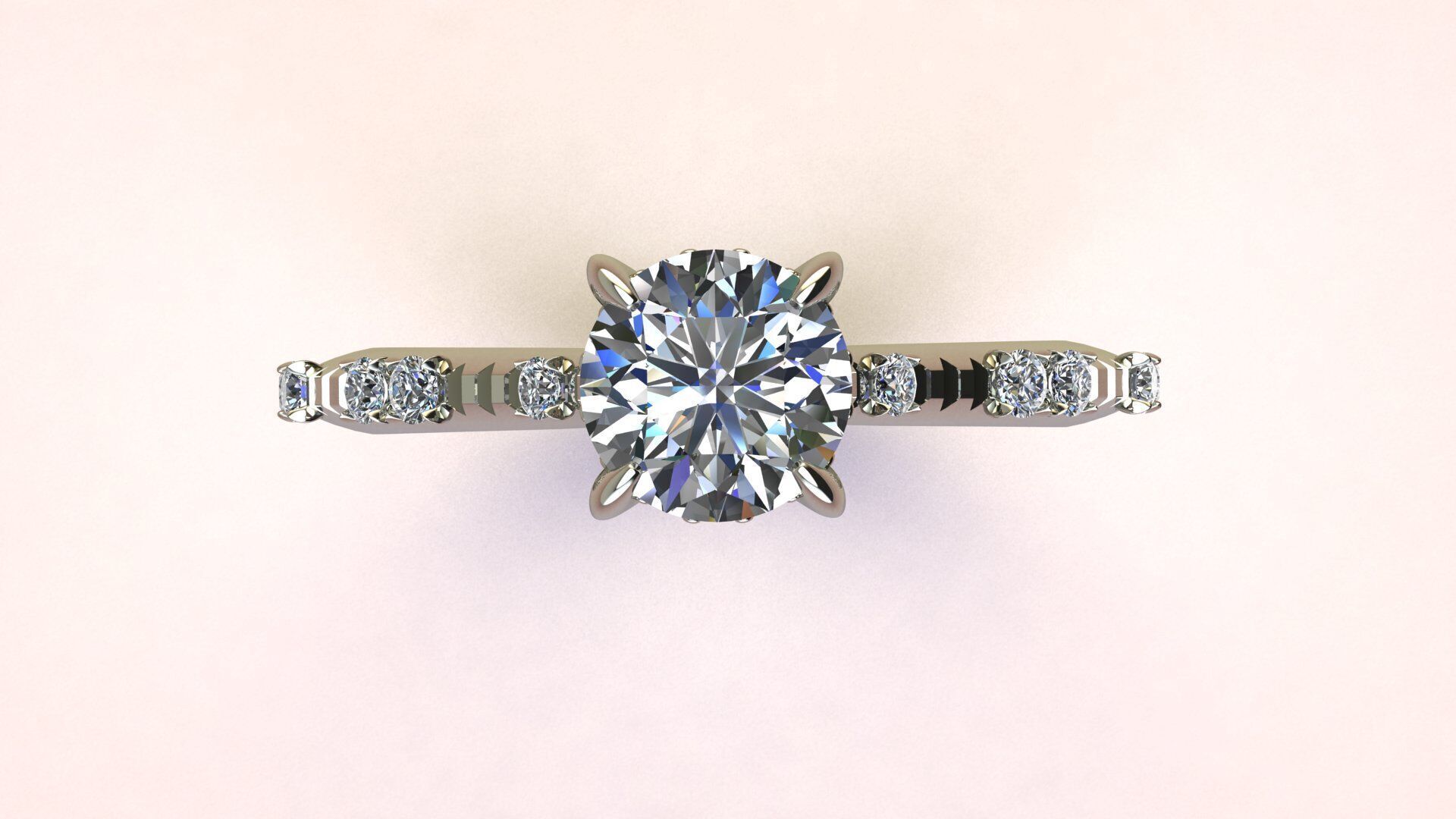 Fashion Diamond Ring 3D print model_1