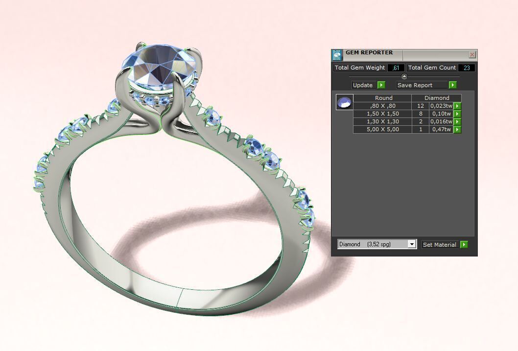 Fashion Diamond Ring 3D print model_6