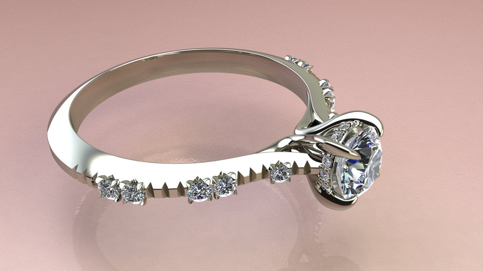 Fashion Diamond Ring 3D print model_3