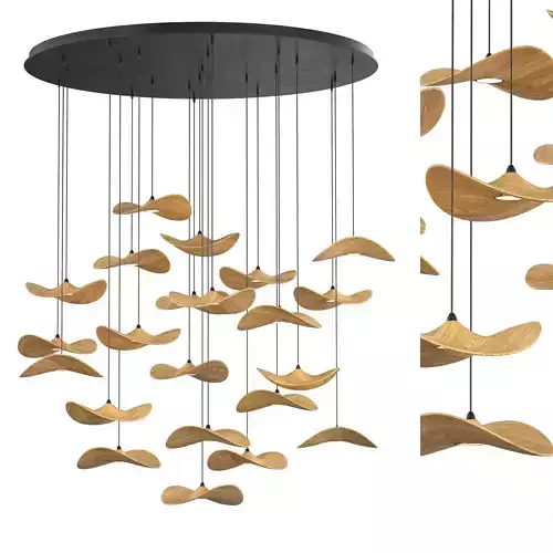Empty Leaf Chandelier 3D model