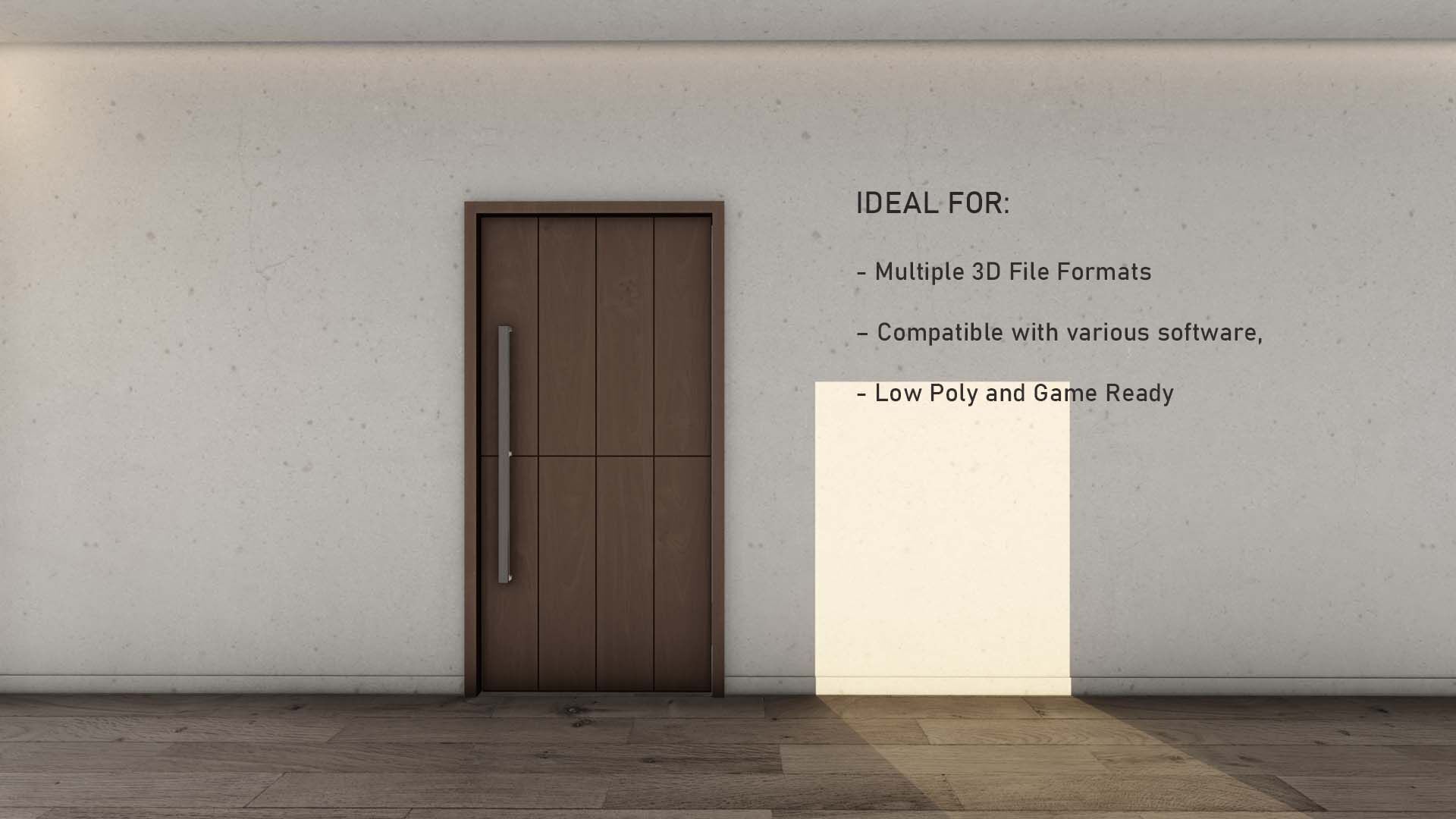 Paneled wooden exterior door with a Timeless Appeal 20 Low-poly 3D model_2