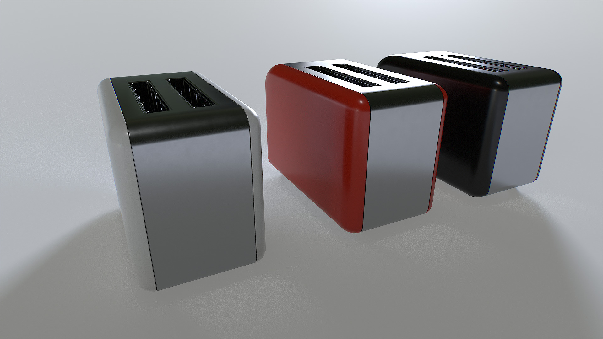 Toaster set 1 Low-poly 3D model_7