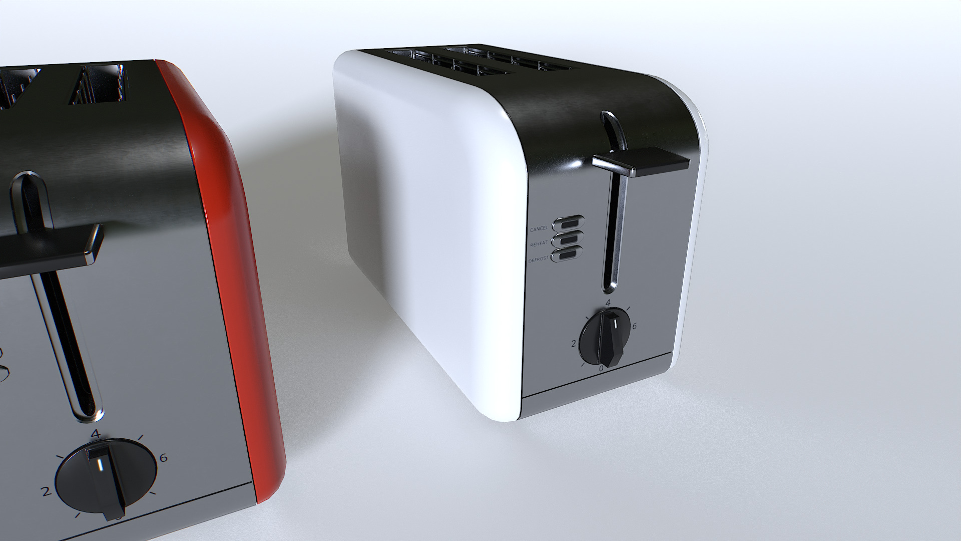 Toaster set 1 Low-poly 3D model_4