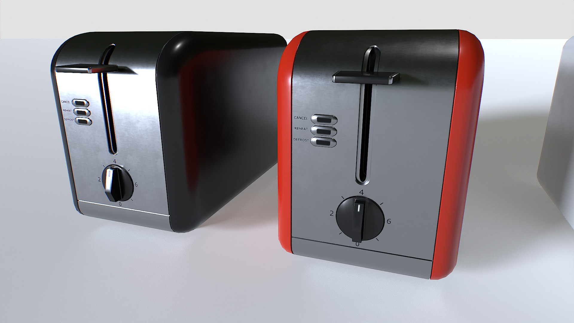 Toaster set 1 Low-poly 3D model_5