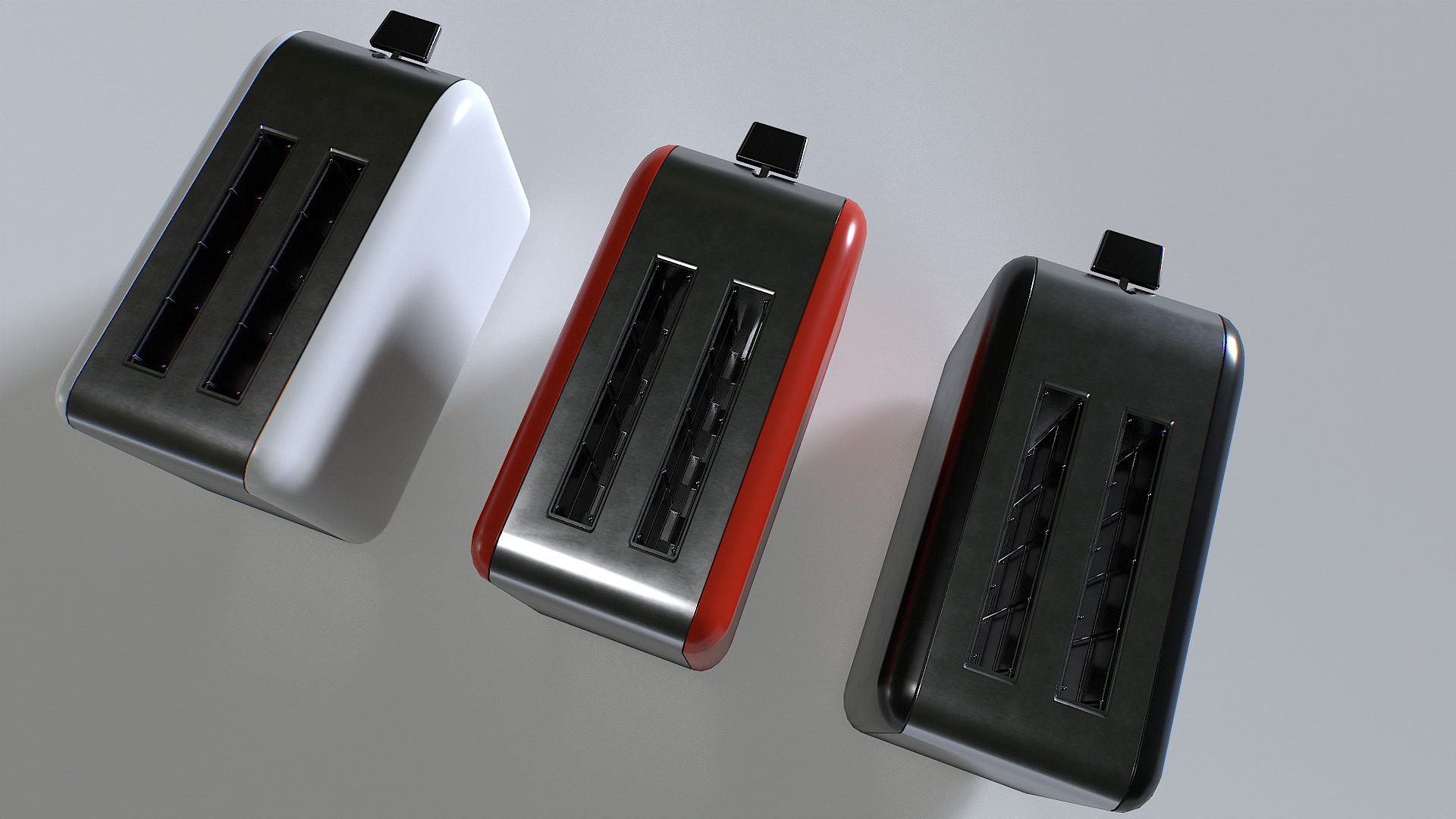 Toaster set 1 Low-poly 3D model_6