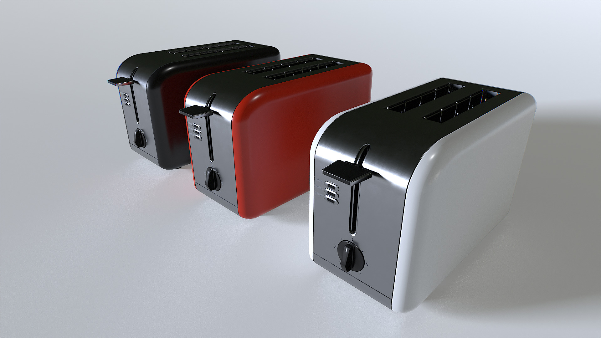 Toaster set 1 Low-poly 3D model_1