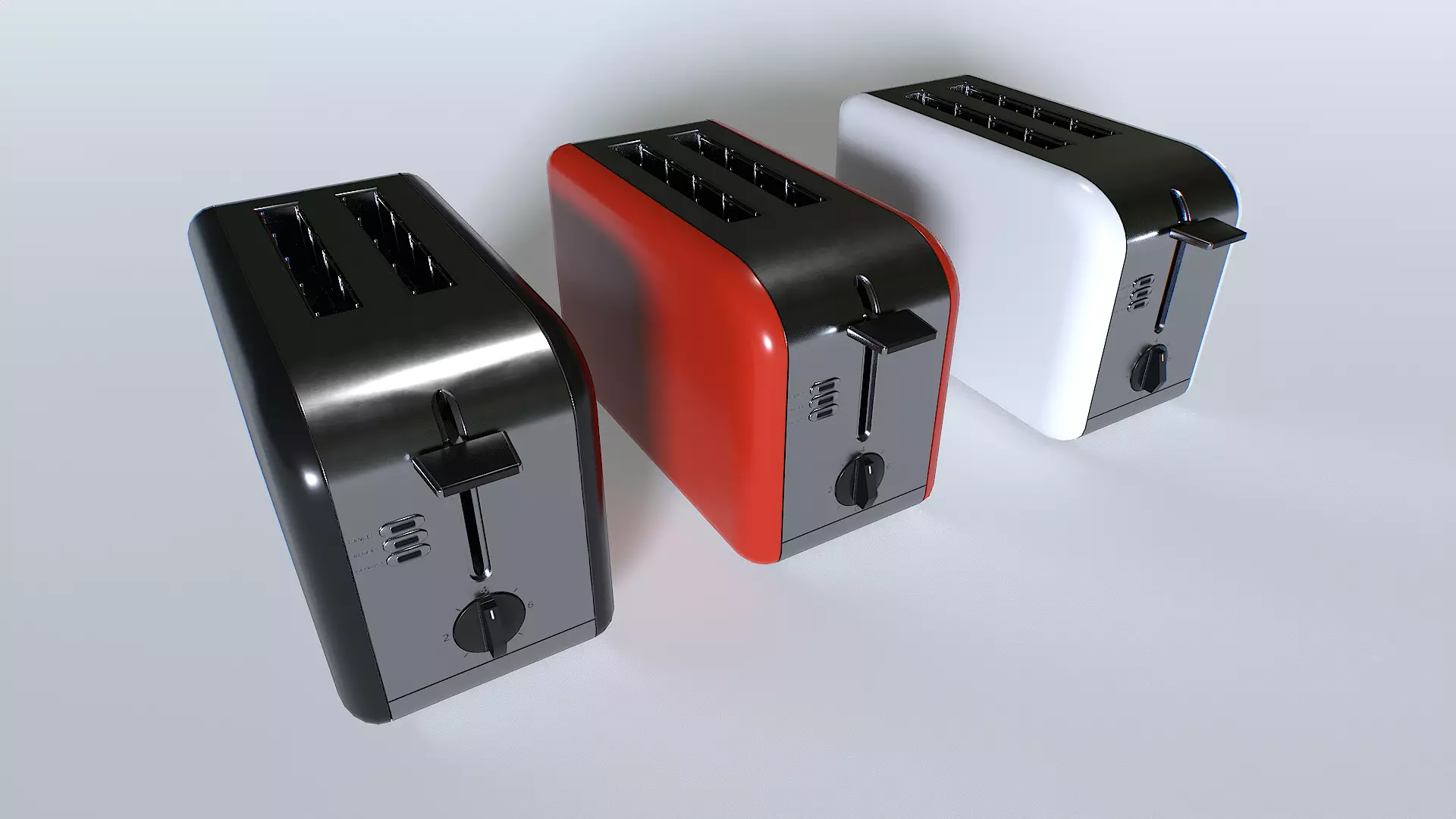 Toaster set 1 Low-poly 3D model_0