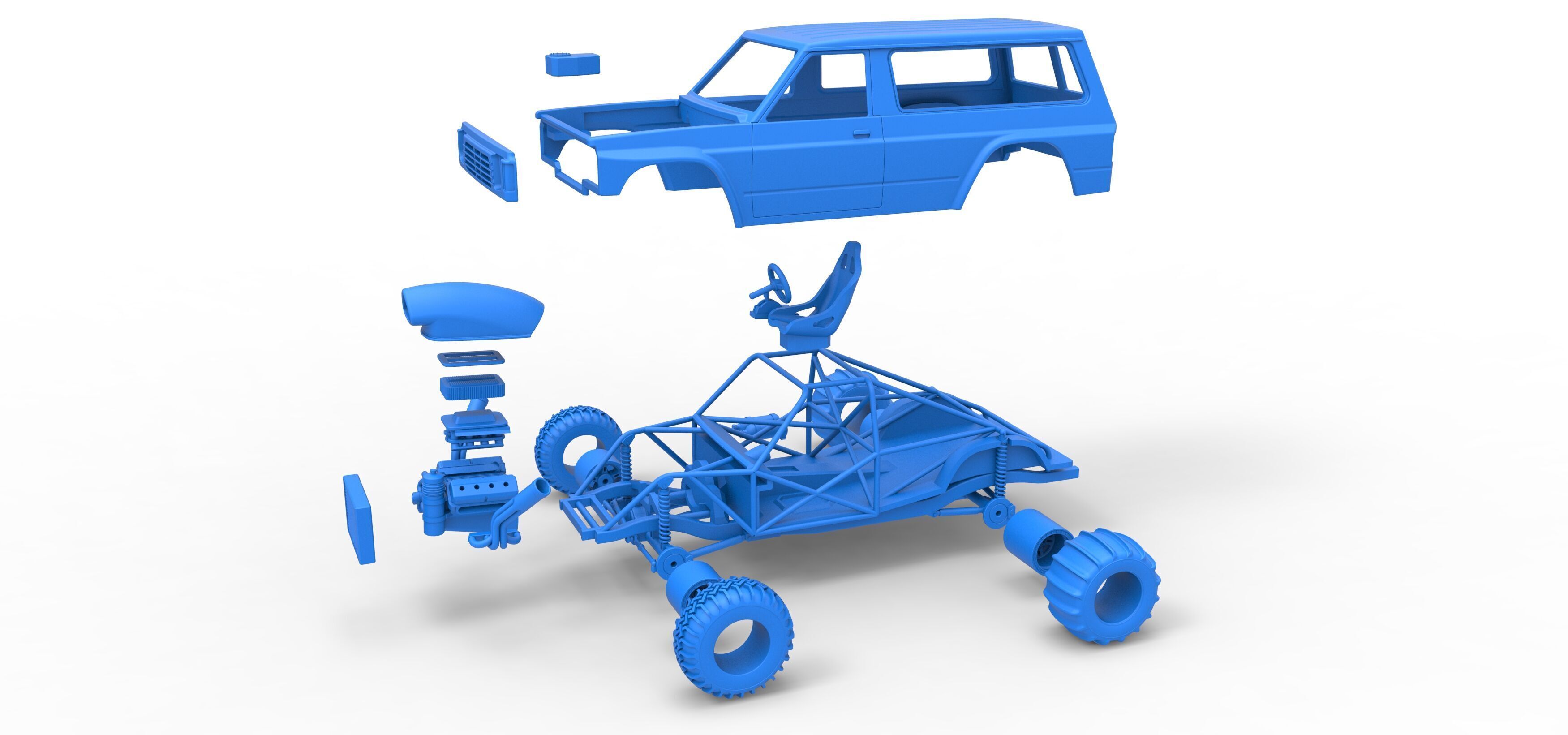 Uphill Sand Racing Dragster Version 4 Scale 1 to 25 3D print model_44