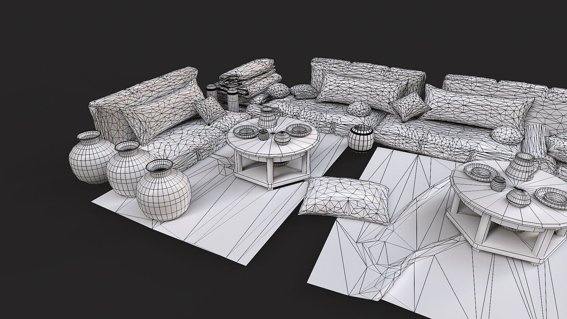 Old Traditional Eastern Nomads Tent 2 Low Poly PBR Low-poly 3D model_17