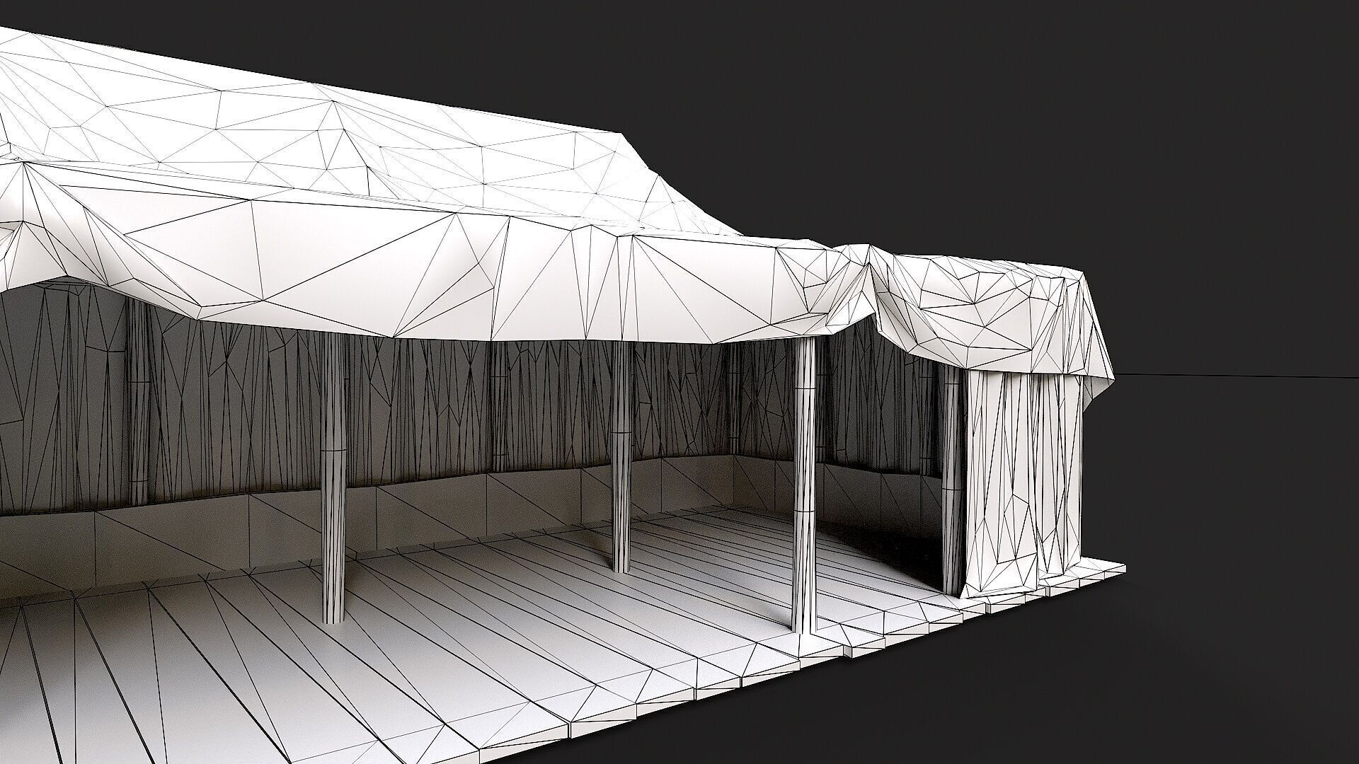 Old Traditional Eastern Nomads Tent 2 Low Poly PBR Low-poly 3D model_16