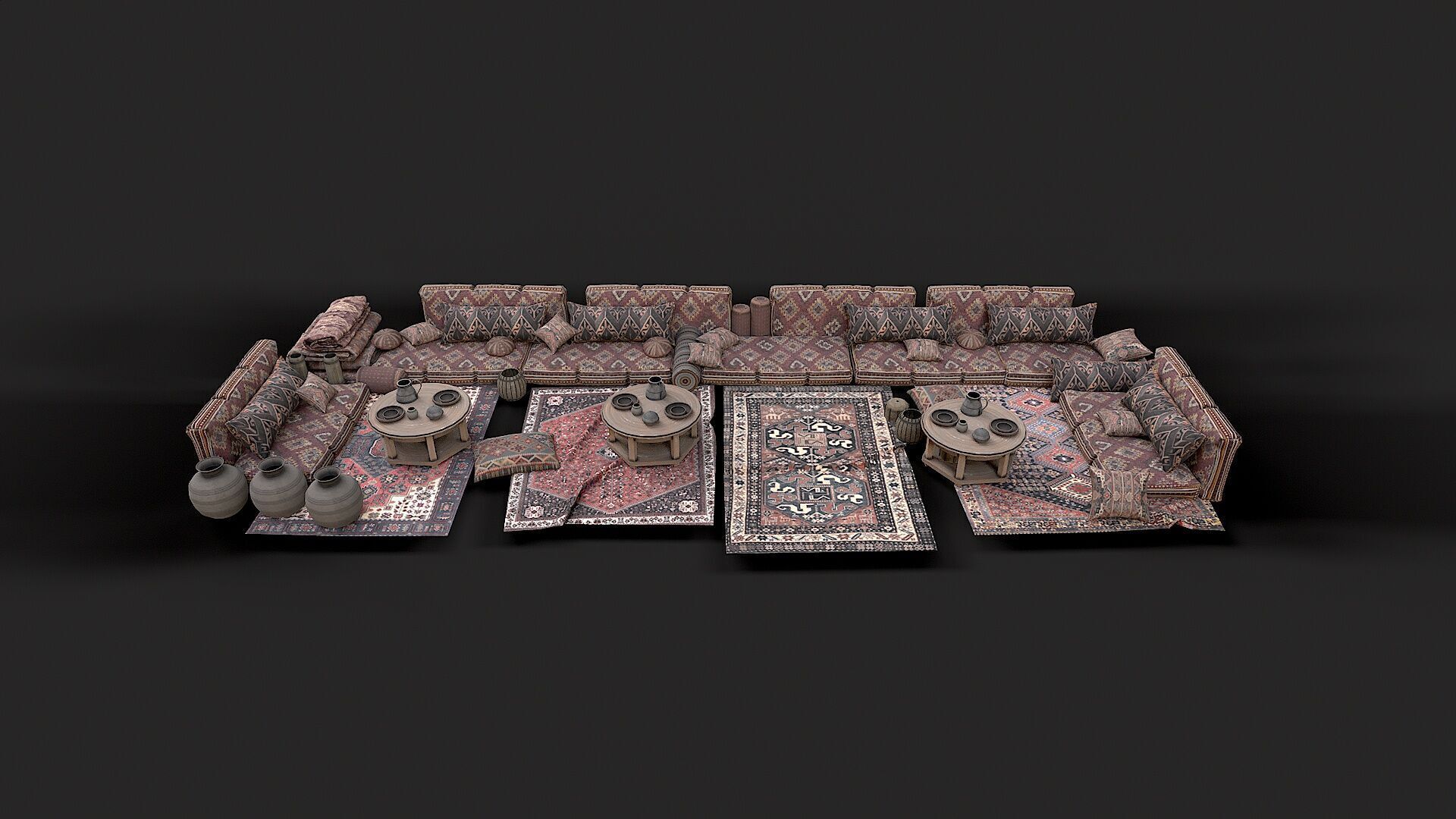 Old Traditional Eastern Nomads Tent 2 Low Poly PBR Low-poly 3D model_3