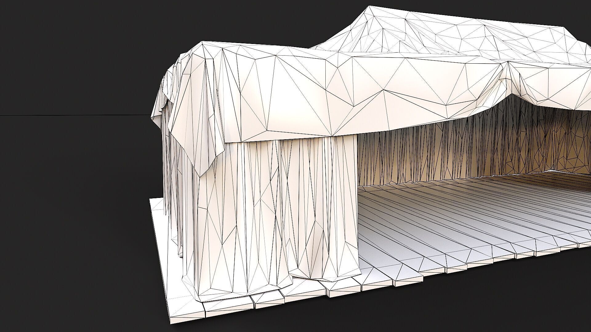 Old Traditional Eastern Nomads Tent 2 Low Poly PBR Low-poly 3D model_15