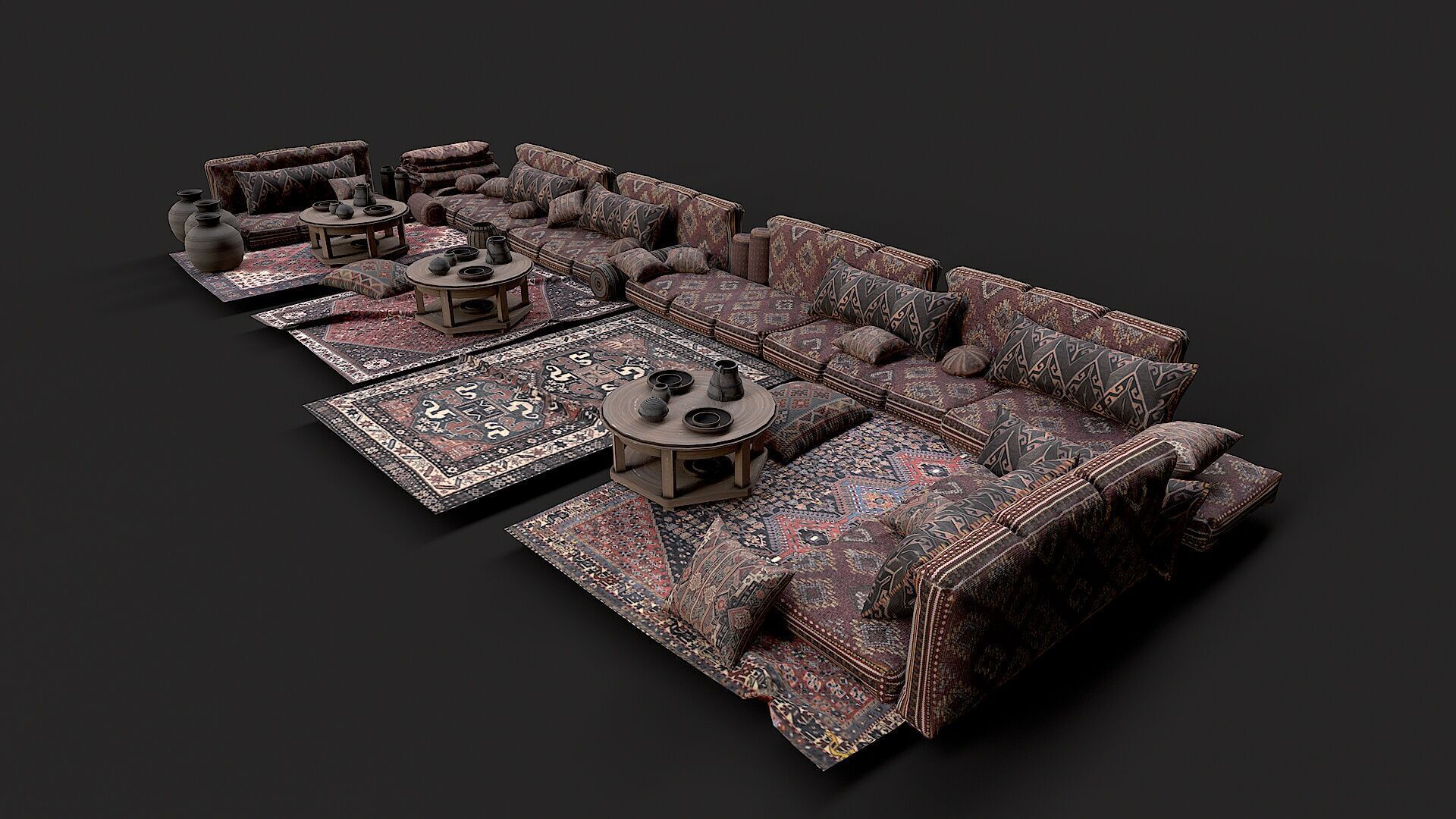 Old Traditional Eastern Nomads Tent 2 Low Poly PBR Low-poly 3D model_6