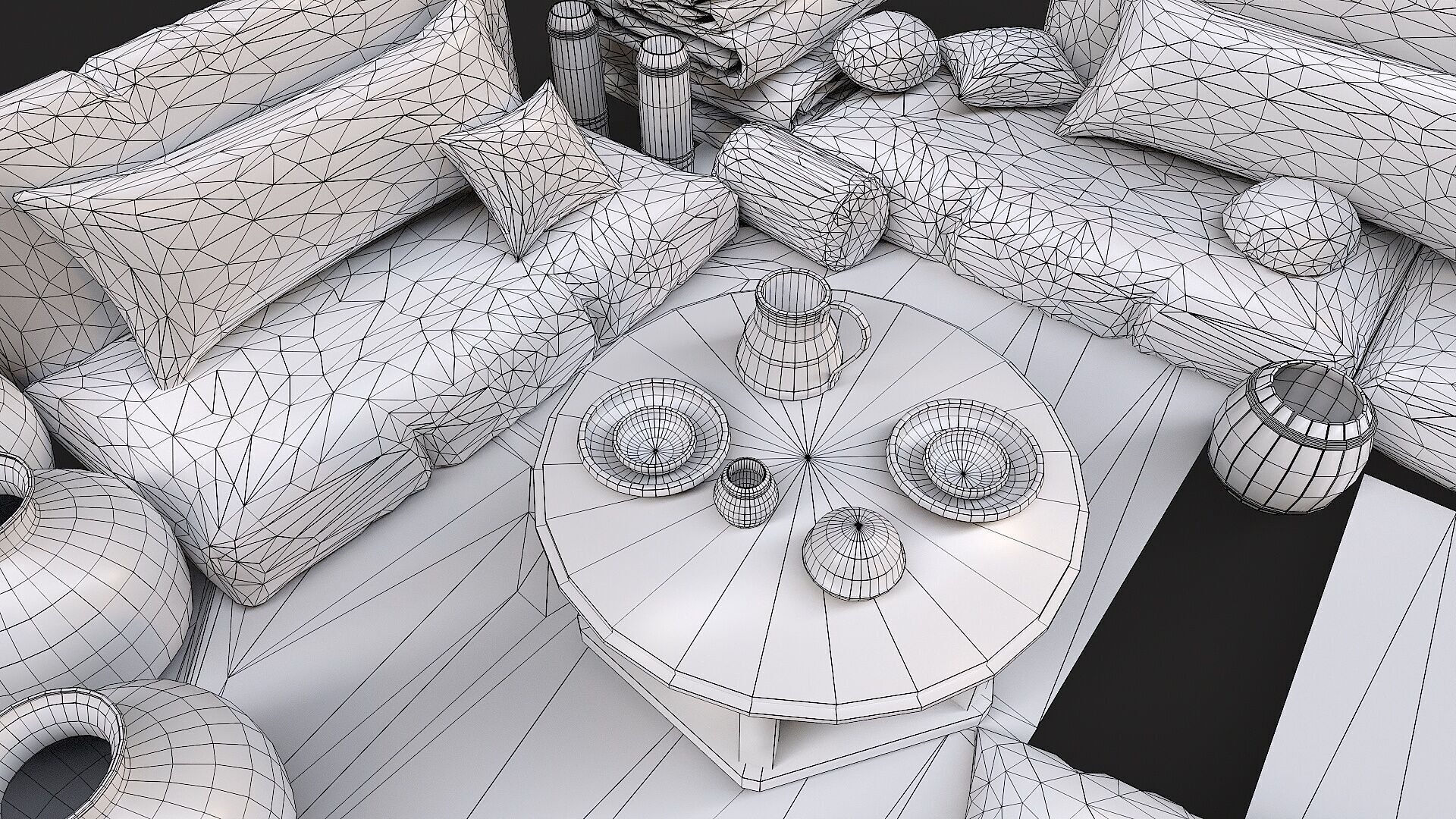 Old Traditional Eastern Nomads Tent 2 Low Poly PBR Low-poly 3D model_18