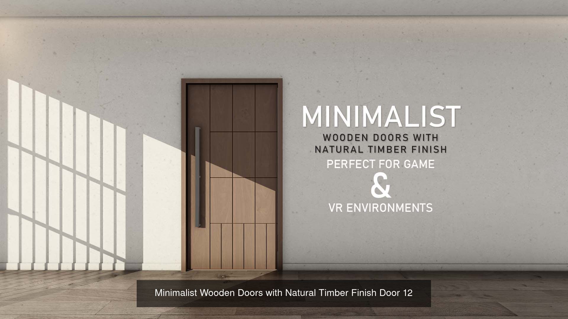 Set II of 10 Realistic Wooden door collection low poly Doors _3