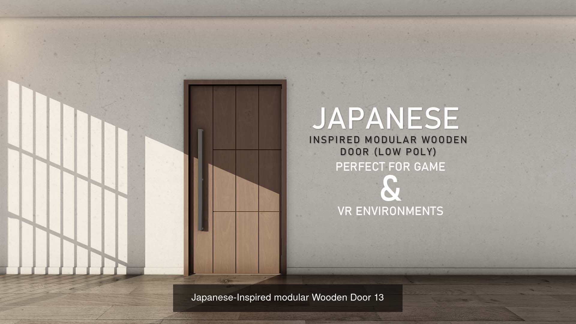 Set II of 10 Realistic Wooden door collection low poly Doors _4