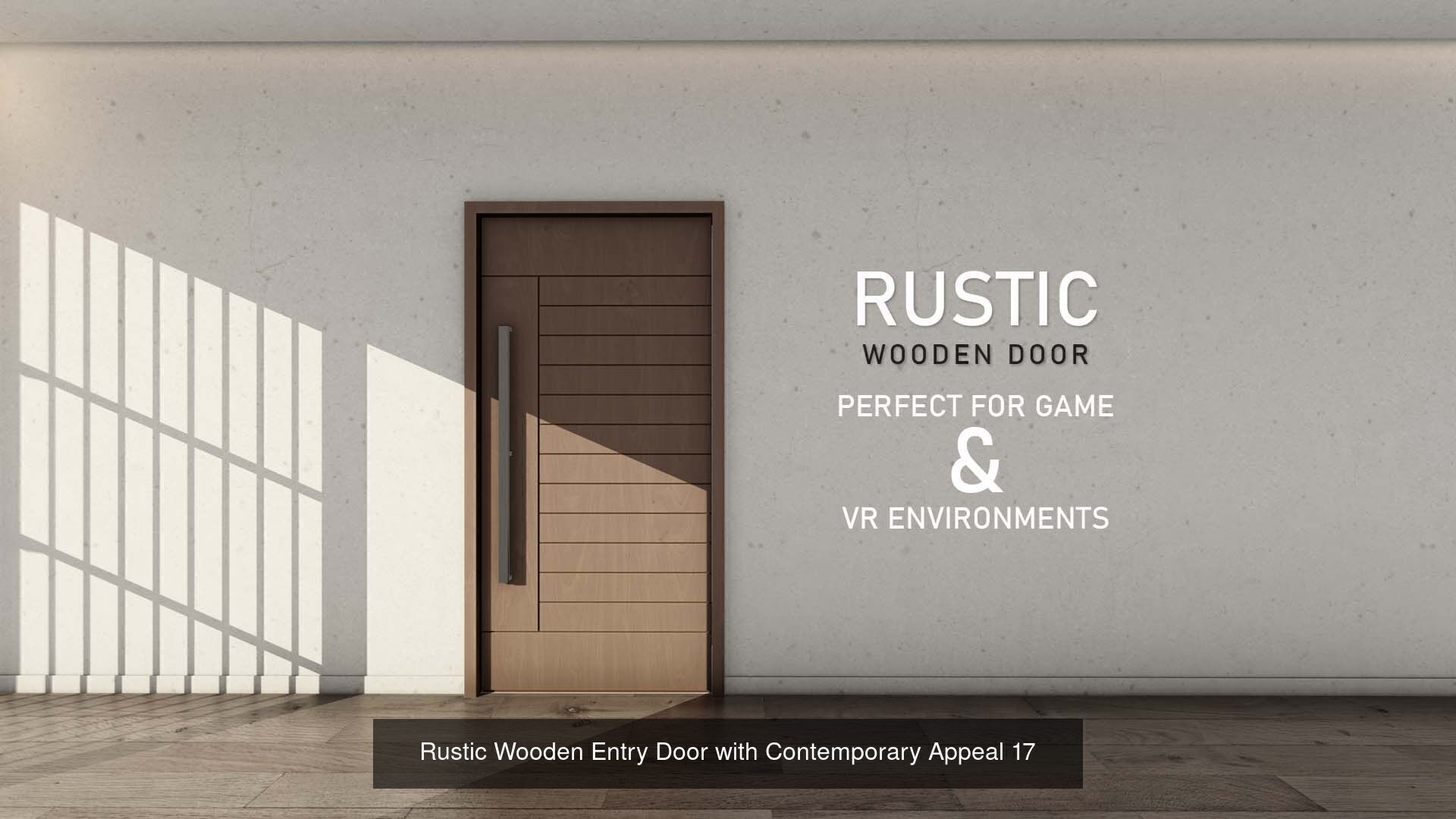 Set II of 10 Realistic Wooden door collection low poly Doors _8