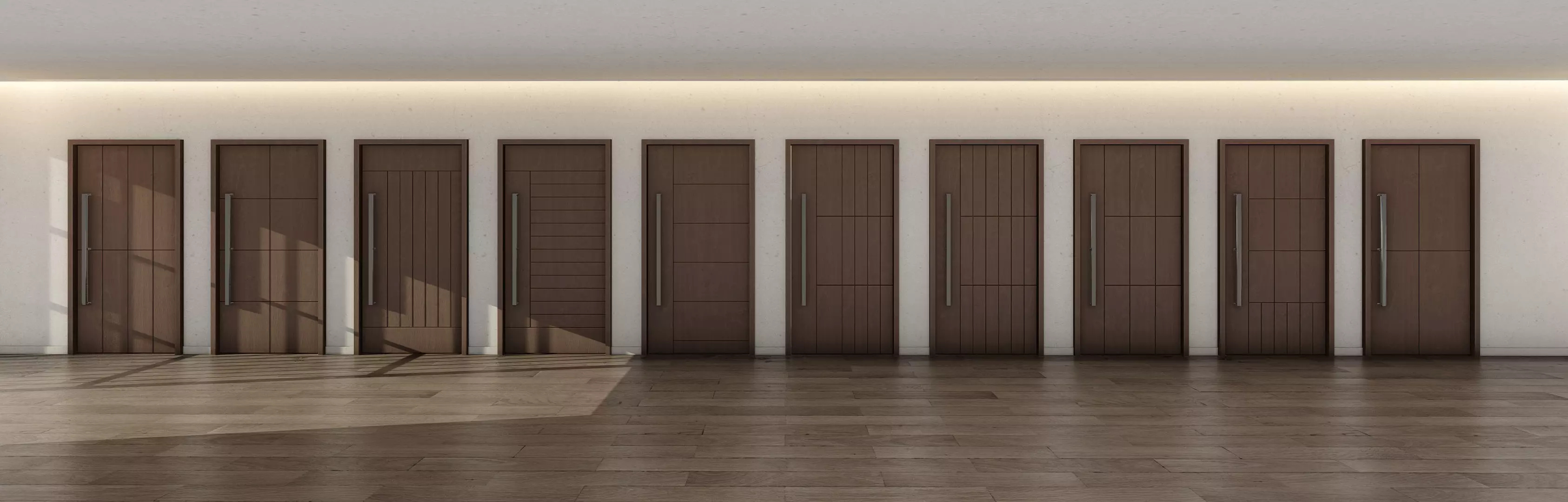 Set II of 10 Realistic Wooden door collection low poly Doors _0