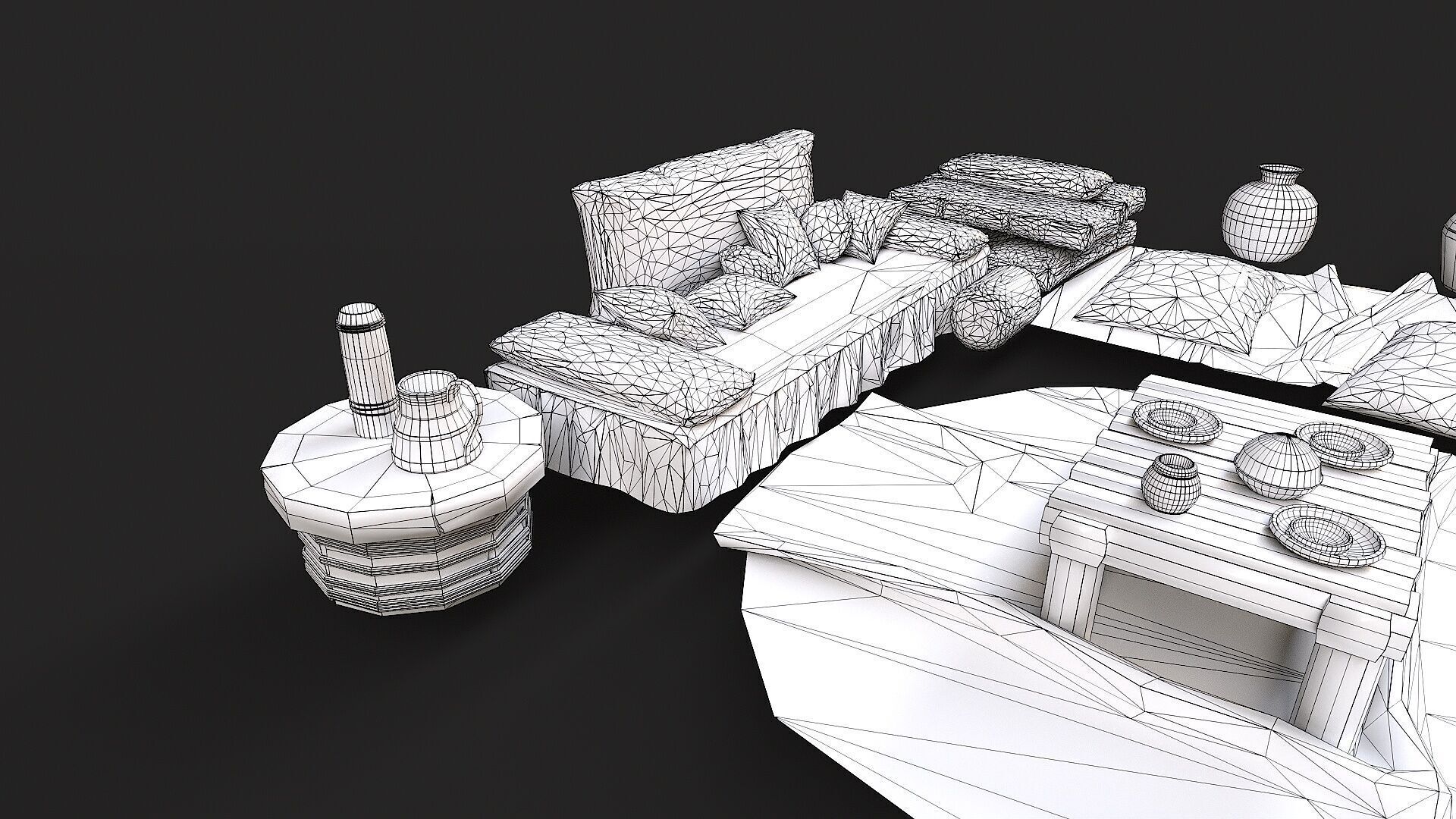 Old Traditional Eastern Nomads Tent 3 Low Poly PBR  Low-poly 3D model_18