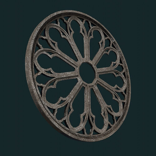 Gothic rose window Low-poly 3D model