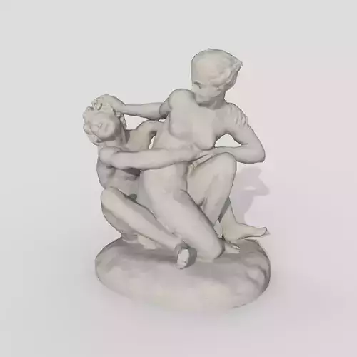 satyr and nymph statue