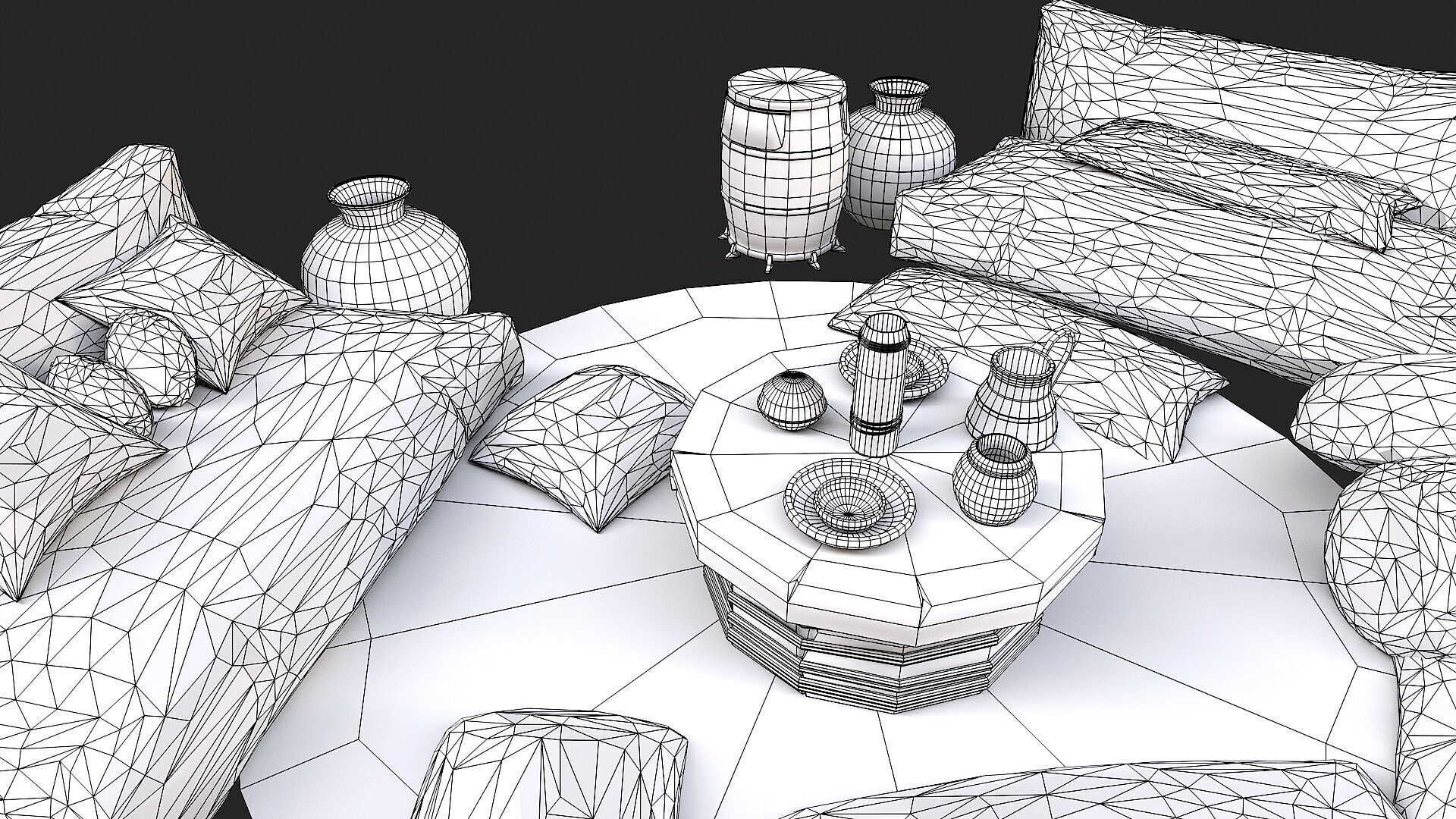 Old Traditional Eastern Nomads Tent 4 Low Poly PBR Low-poly 3D model_21