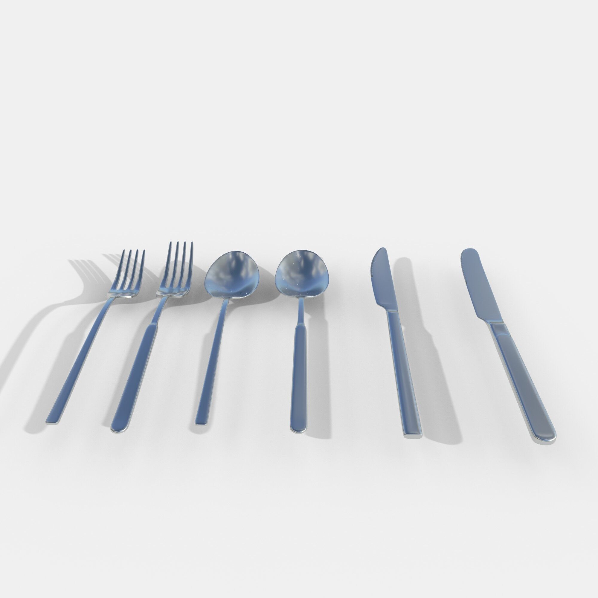 Simple cutlery set 3D model_3