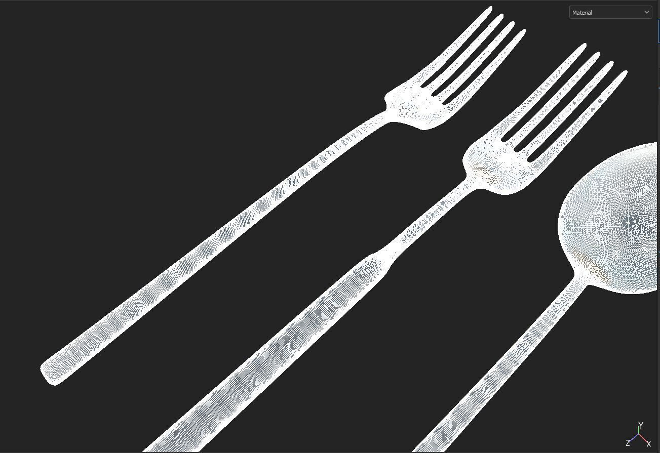 Simple cutlery set 3D model_8