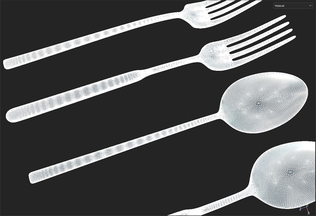 Simple cutlery set 3D model_7