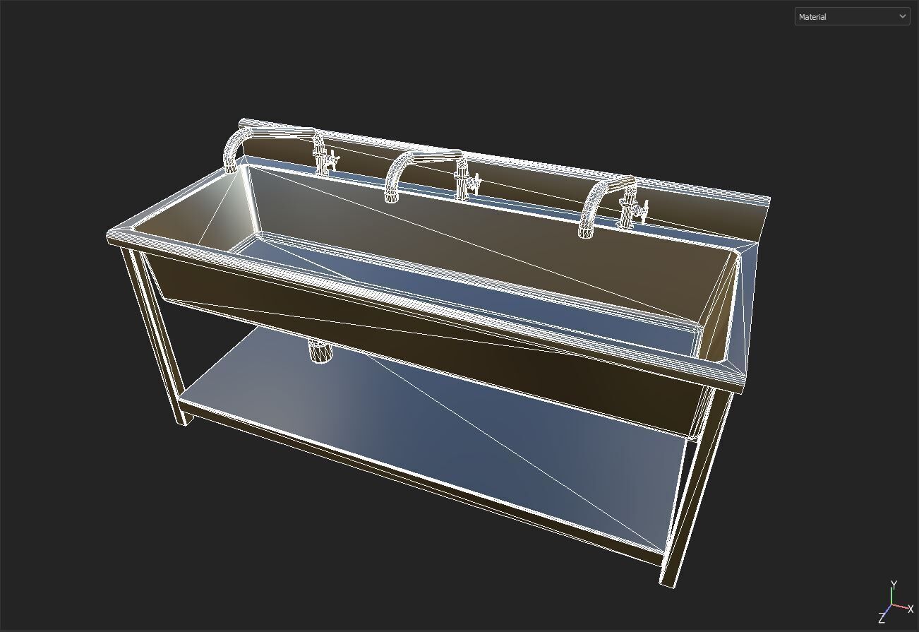 Kitchen sink Low-poly 3D model_6