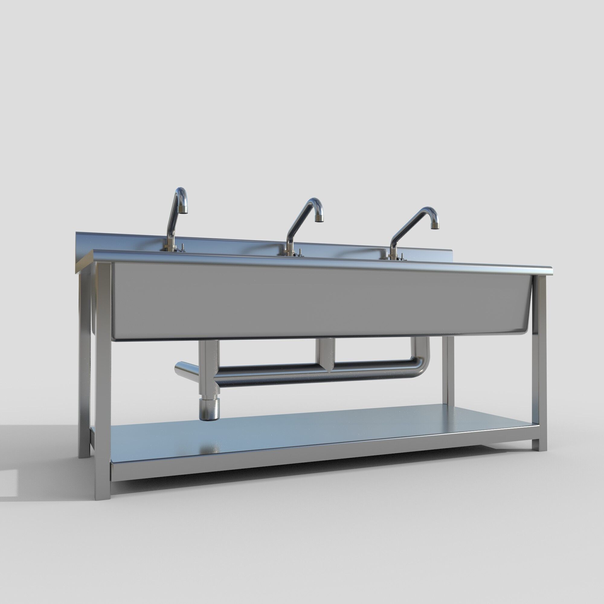 Kitchen sink Low-poly 3D model_3