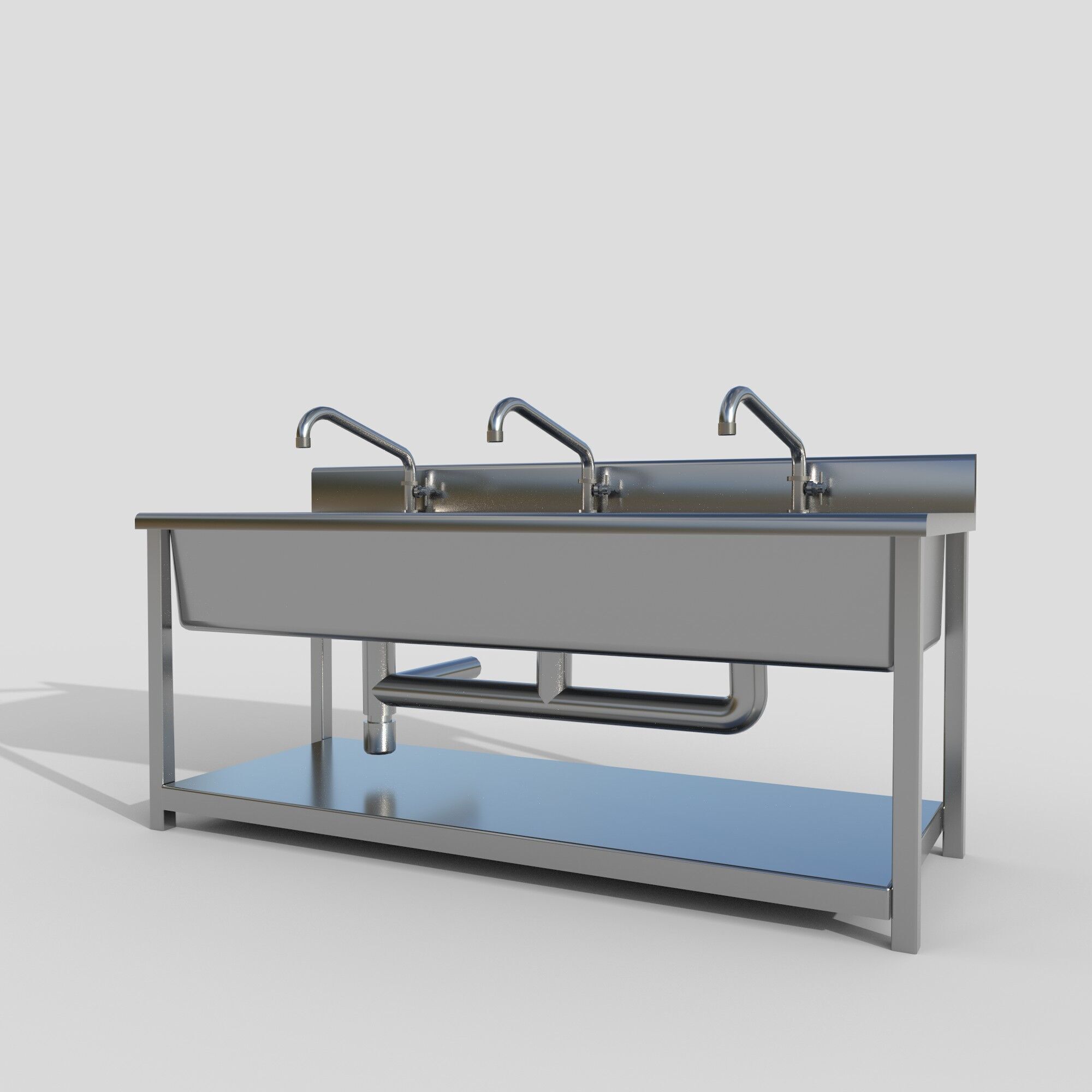 Kitchen sink Low-poly 3D model_2