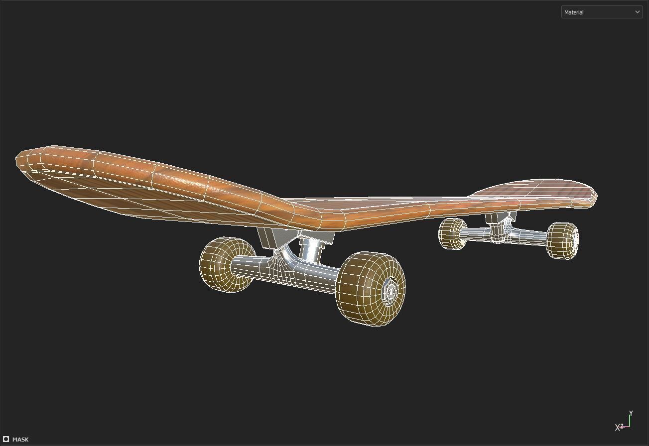 Skateboard Low-poly 3D model_8