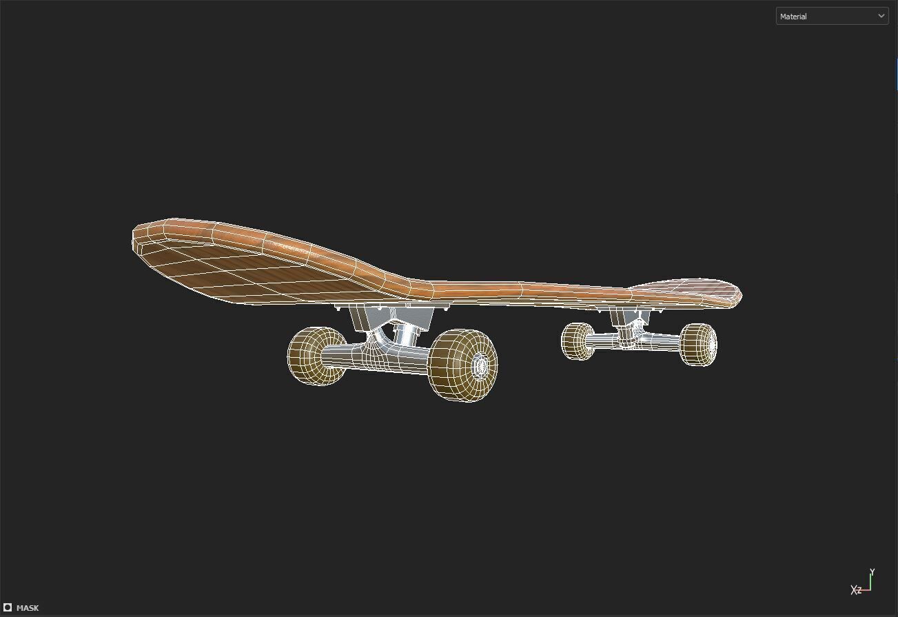 Skateboard Low-poly 3D model_6