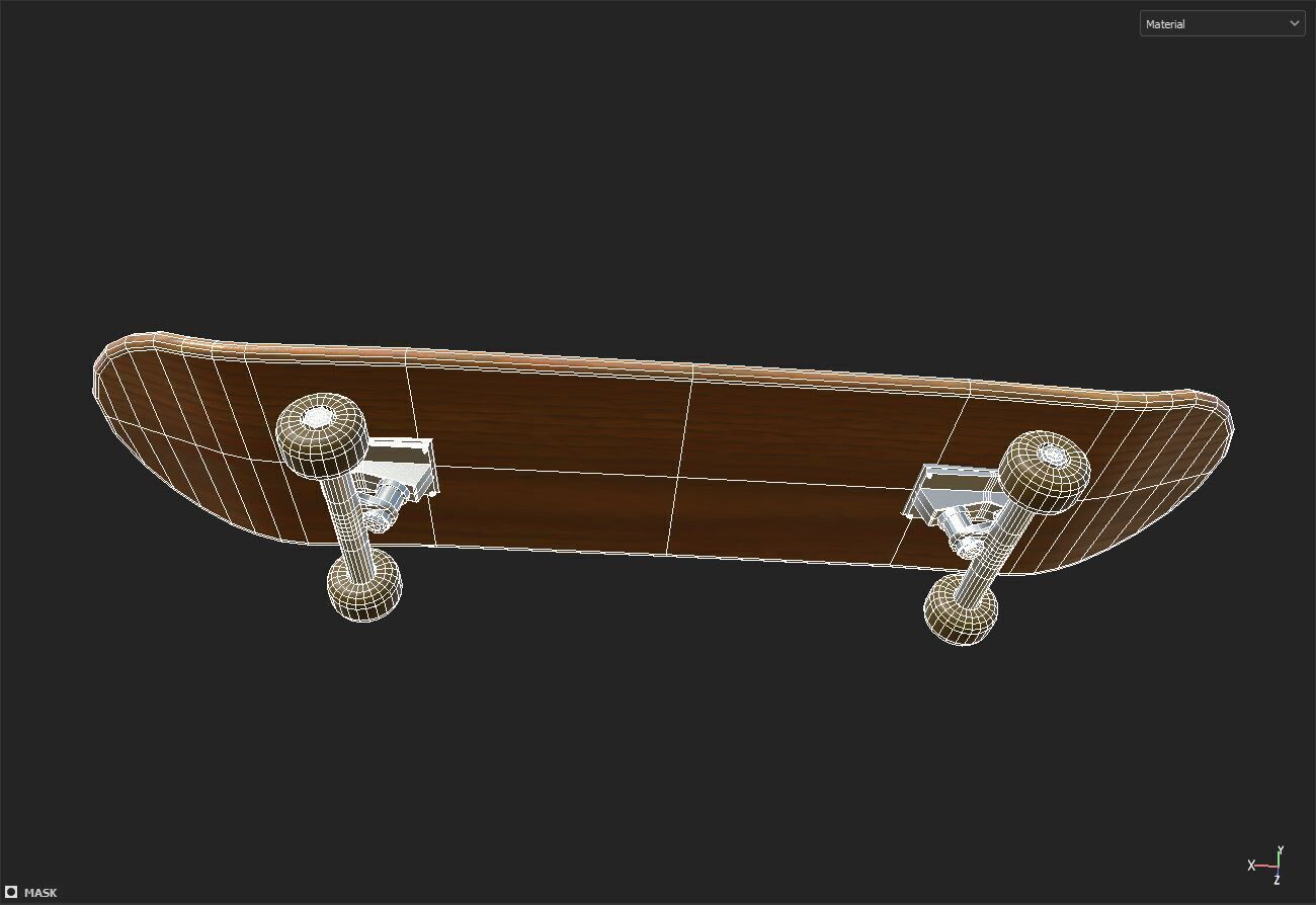 Skateboard Low-poly 3D model_7