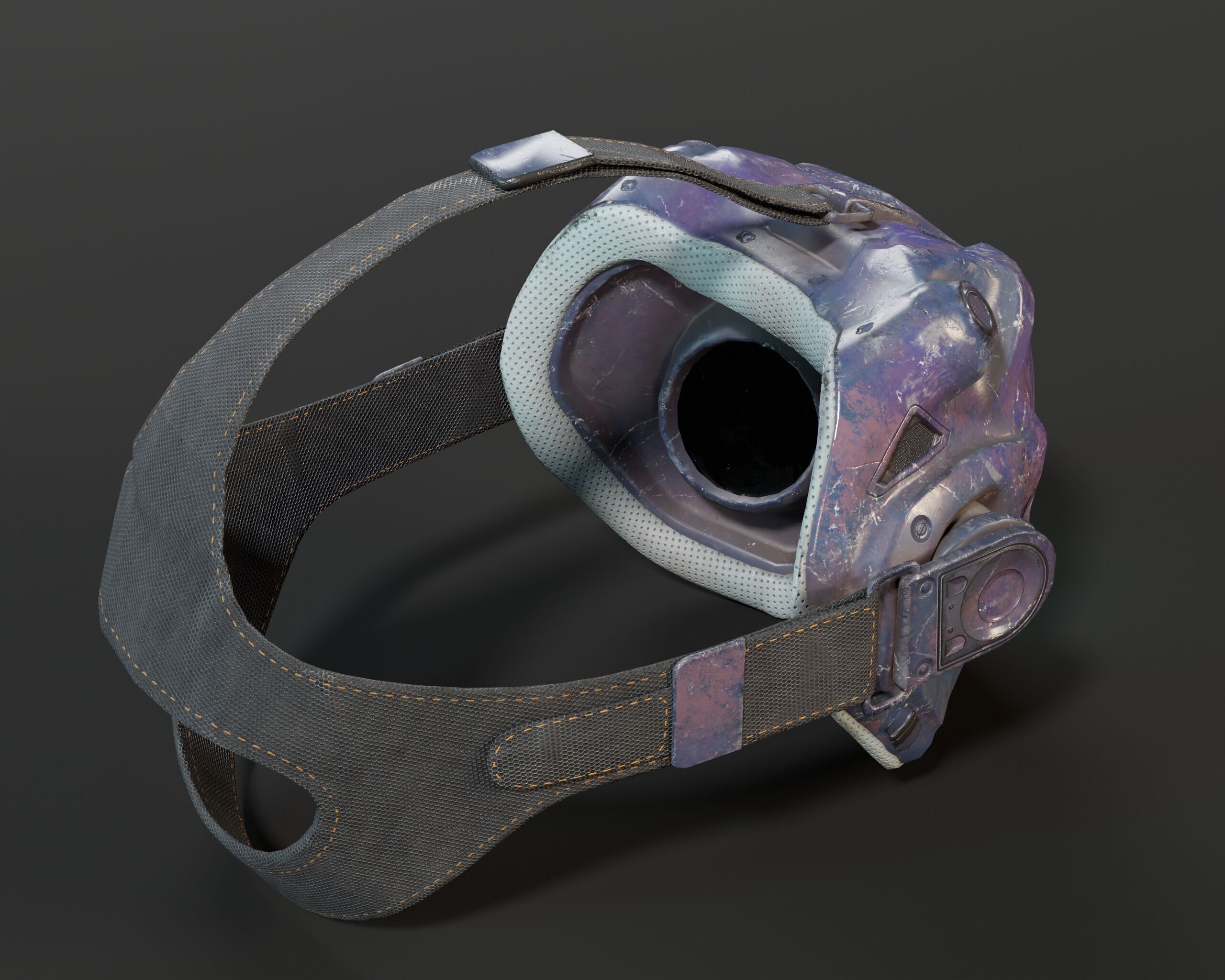 Sci-Fi Nano Hacker Headset Visor MK2 Low-poly 3D model_12