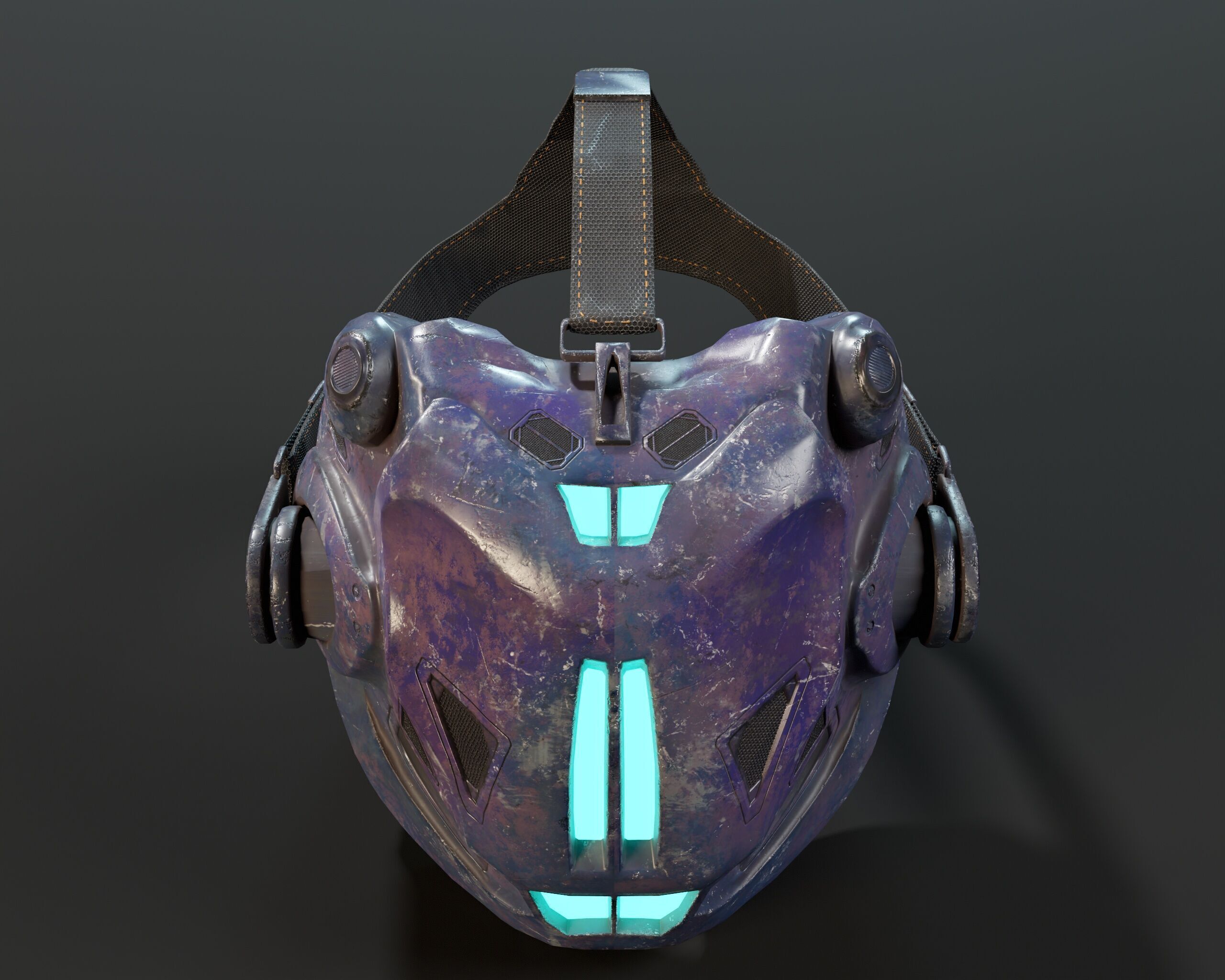 Sci-Fi Nano Hacker Headset Visor MK2 Low-poly 3D model_6