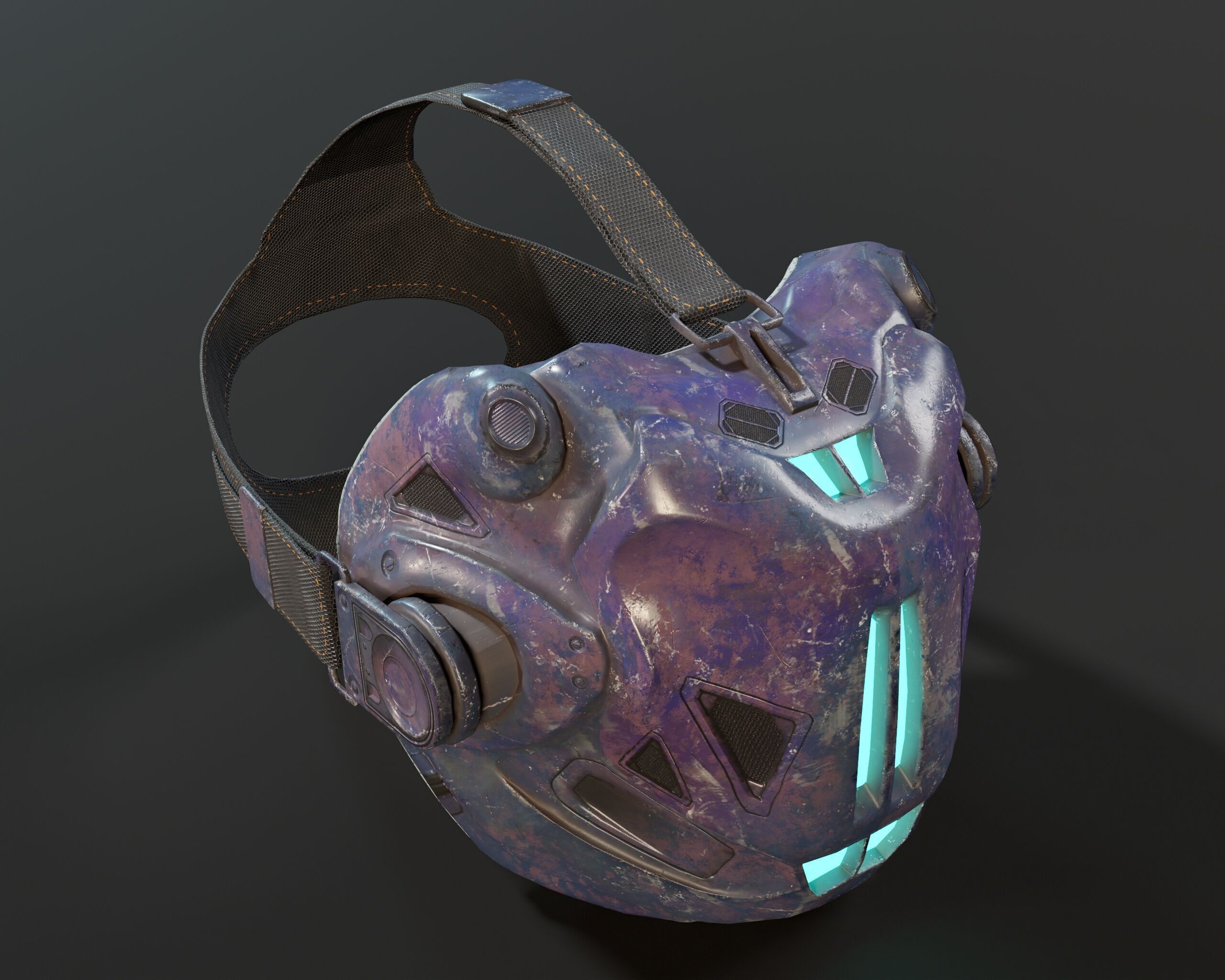 Sci-Fi Nano Hacker Headset Visor MK2 Low-poly 3D model_8