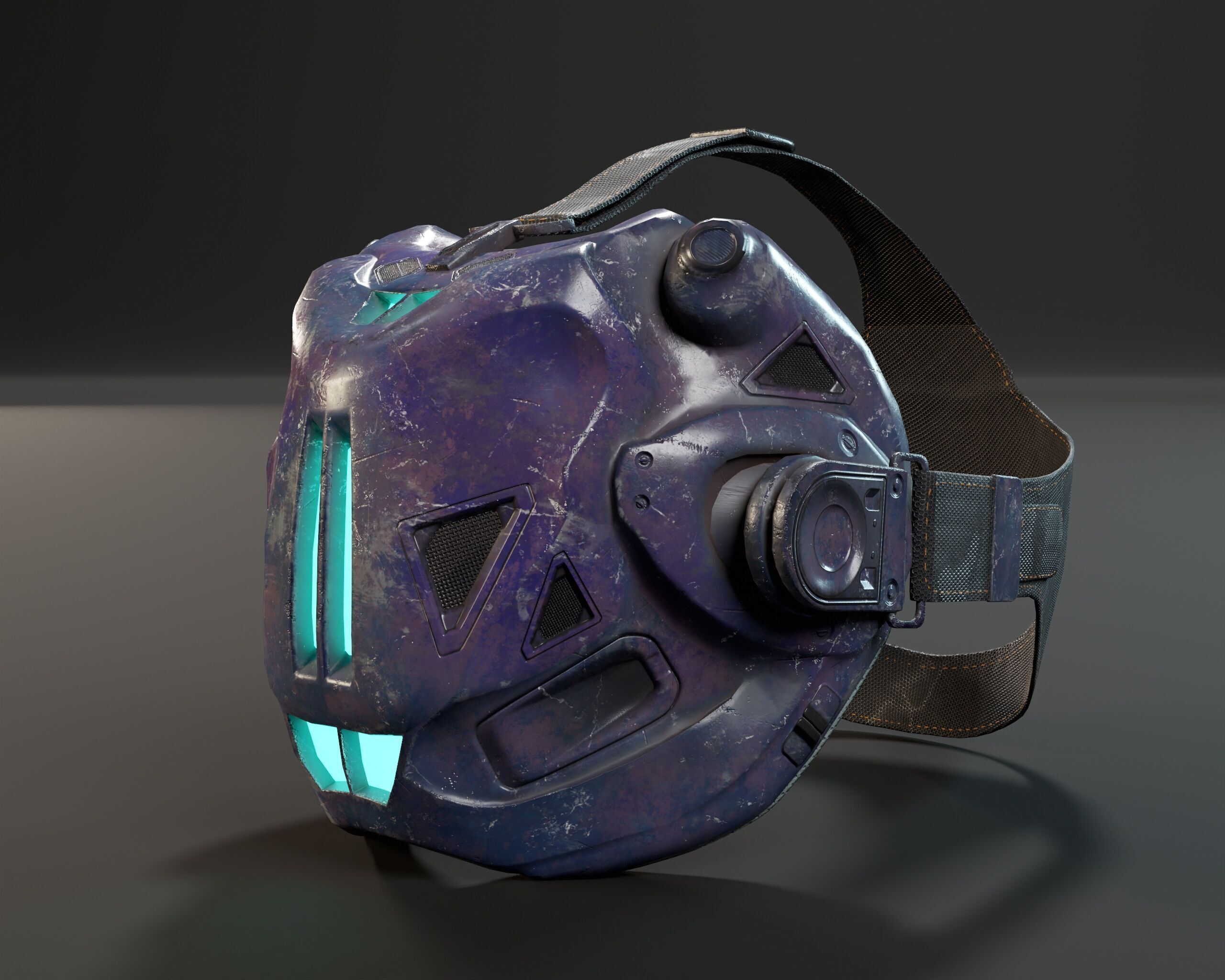 Sci-Fi Nano Hacker Headset Visor MK2 Low-poly 3D model_2