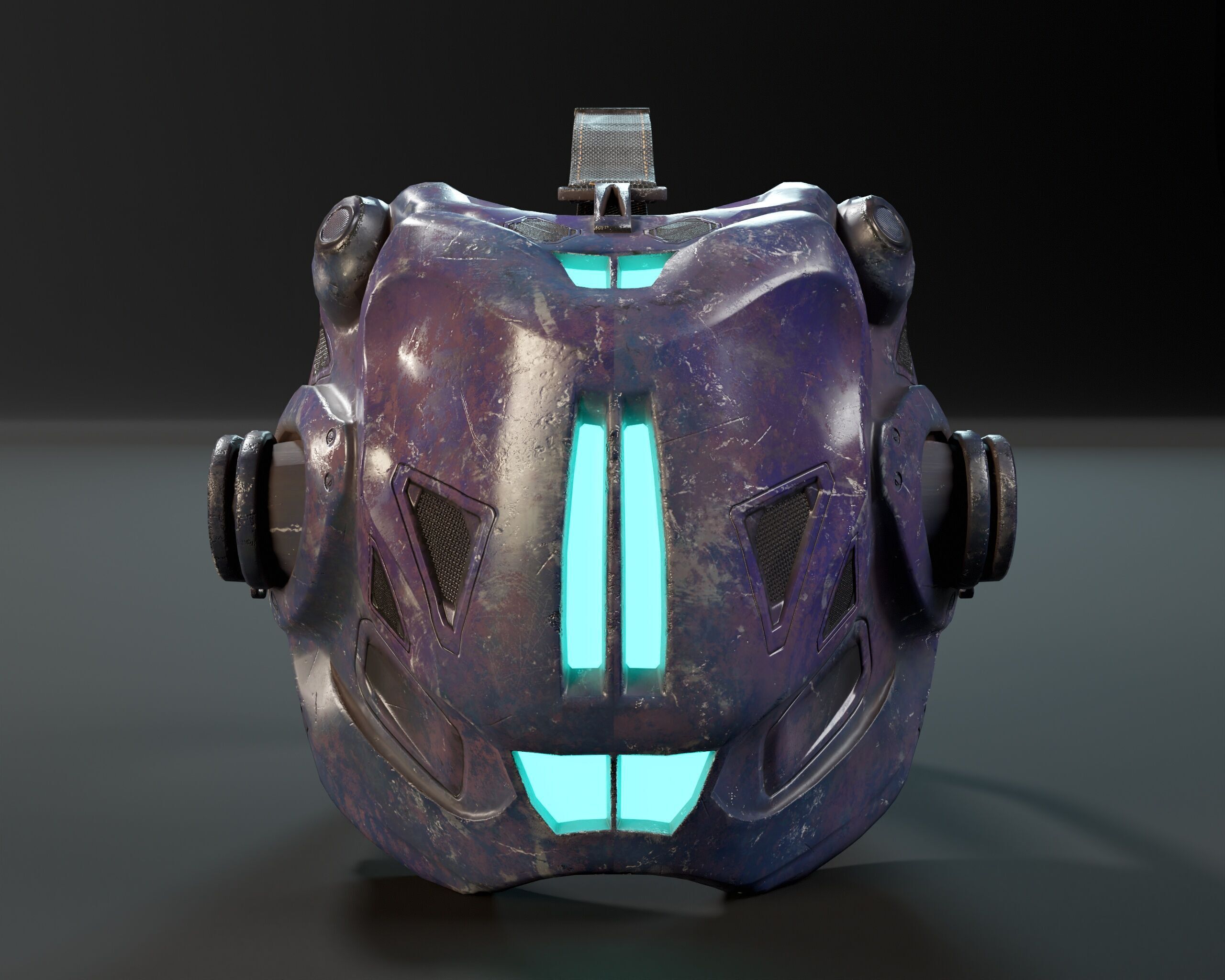 Sci-Fi Nano Hacker Headset Visor MK2 Low-poly 3D model_4