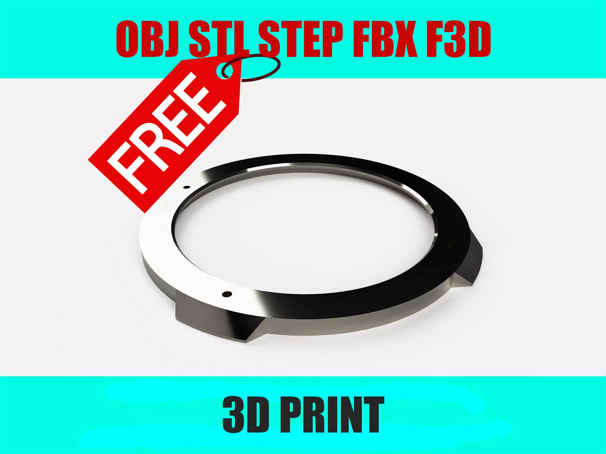 3D Model of Speaker Cover Speaker Ring Accessory Audio System Free 3D print model