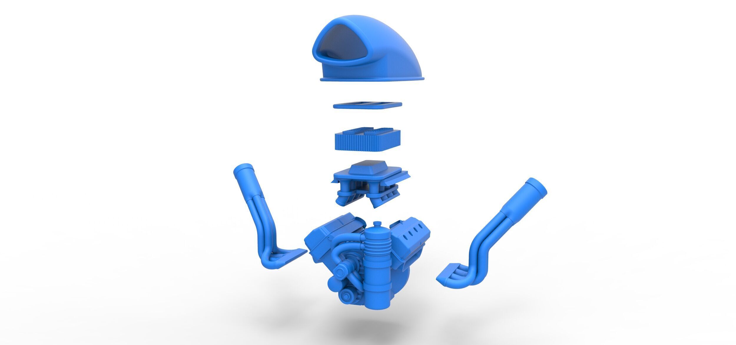 Engine of Uphill Sand Racing Dragster Version 4 Scale 1 to 25 3D print model_12