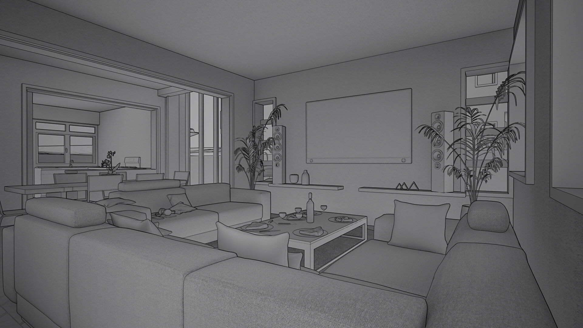 Villas Interior and Exterior fixed 3D model_12